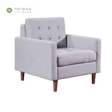 Grey Fabric Cushion Single Seat Sofa with Legs